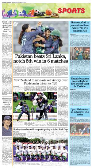 12 October, 2022 | Page Sports
