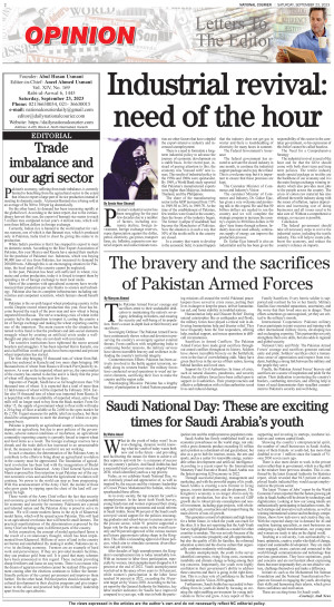 23 September, 2023 | Page OP-ED