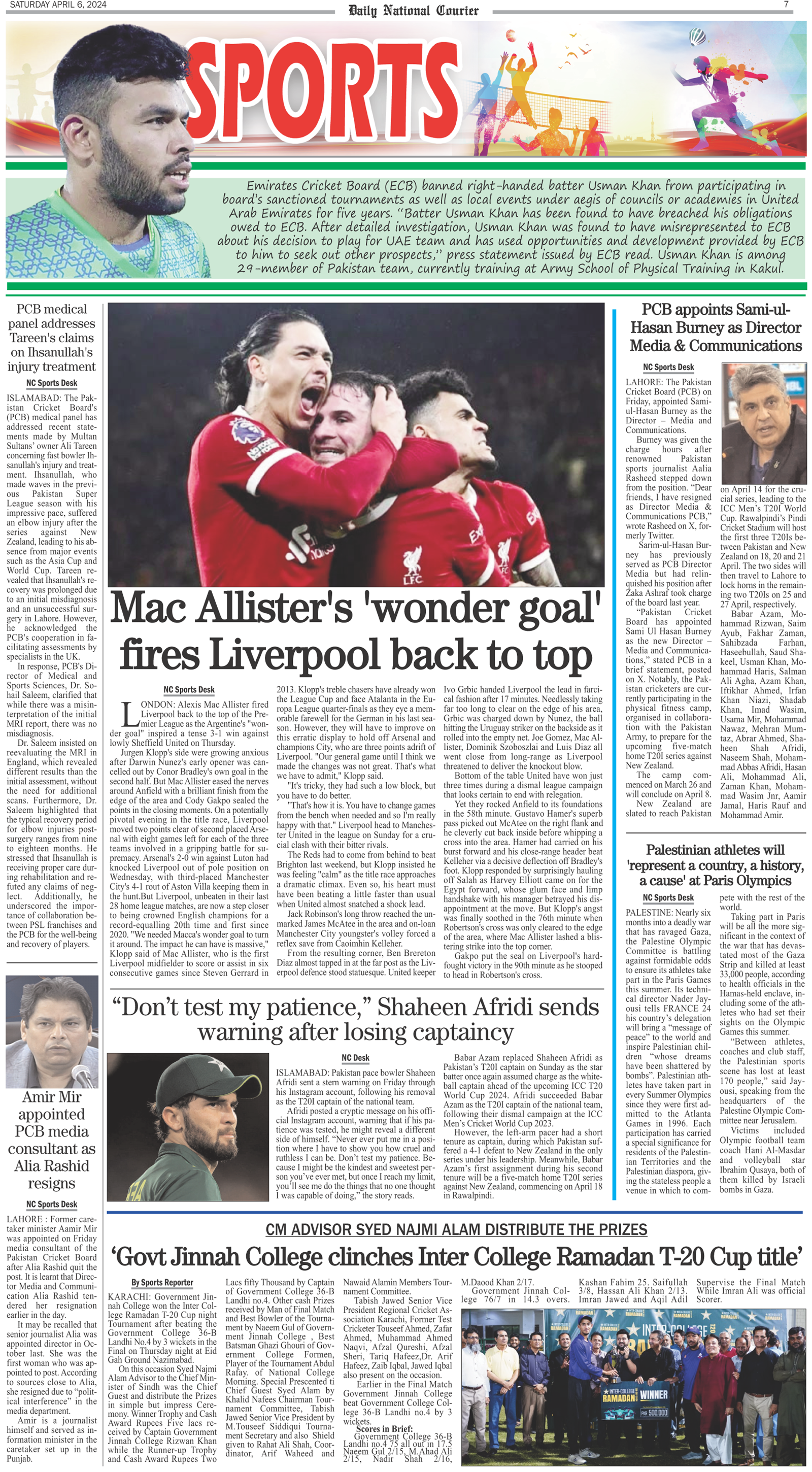 DNC-ePaper | 06 April, 2024 | Sports