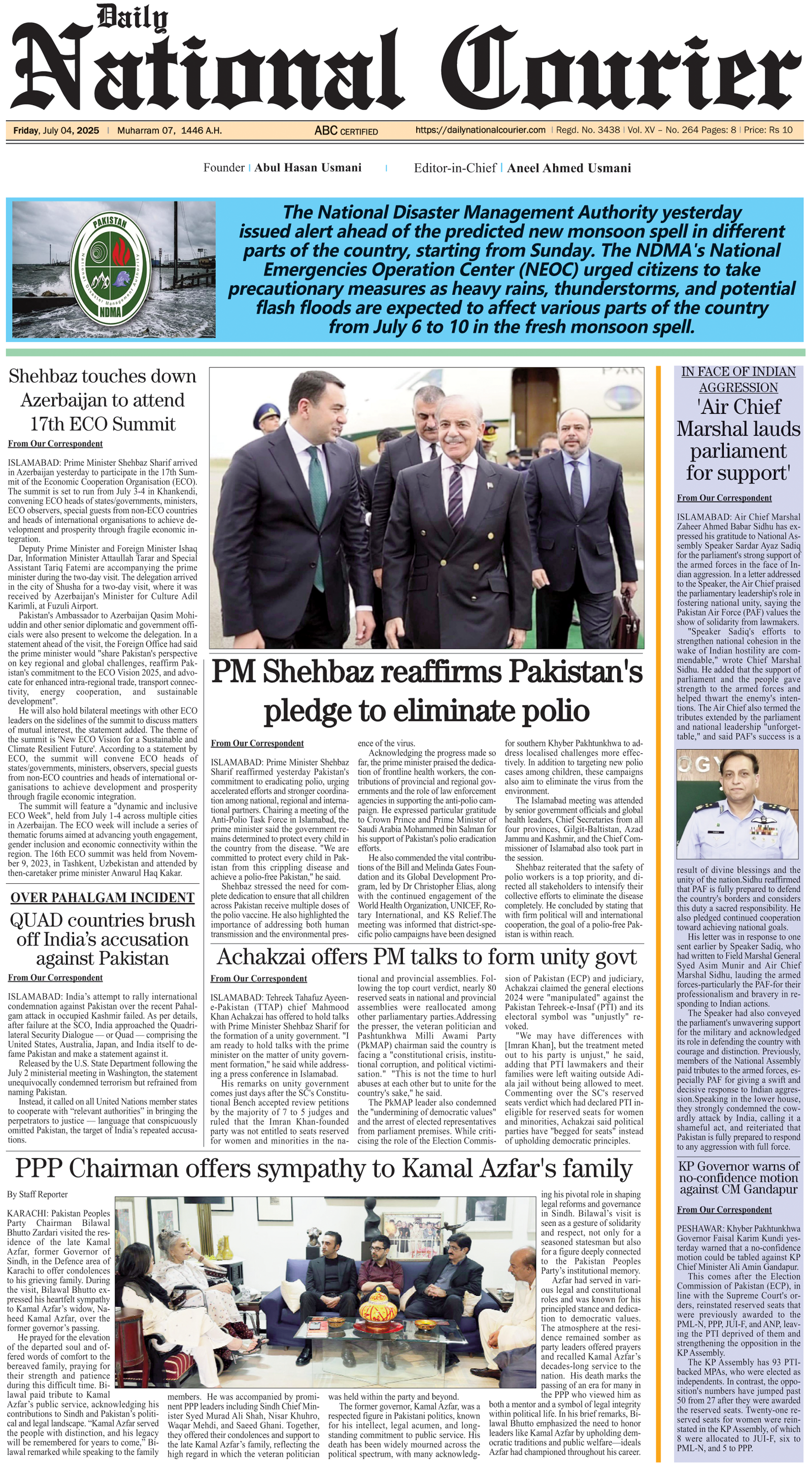 DNC-ePaper | 04 July, 2025 | Front Page