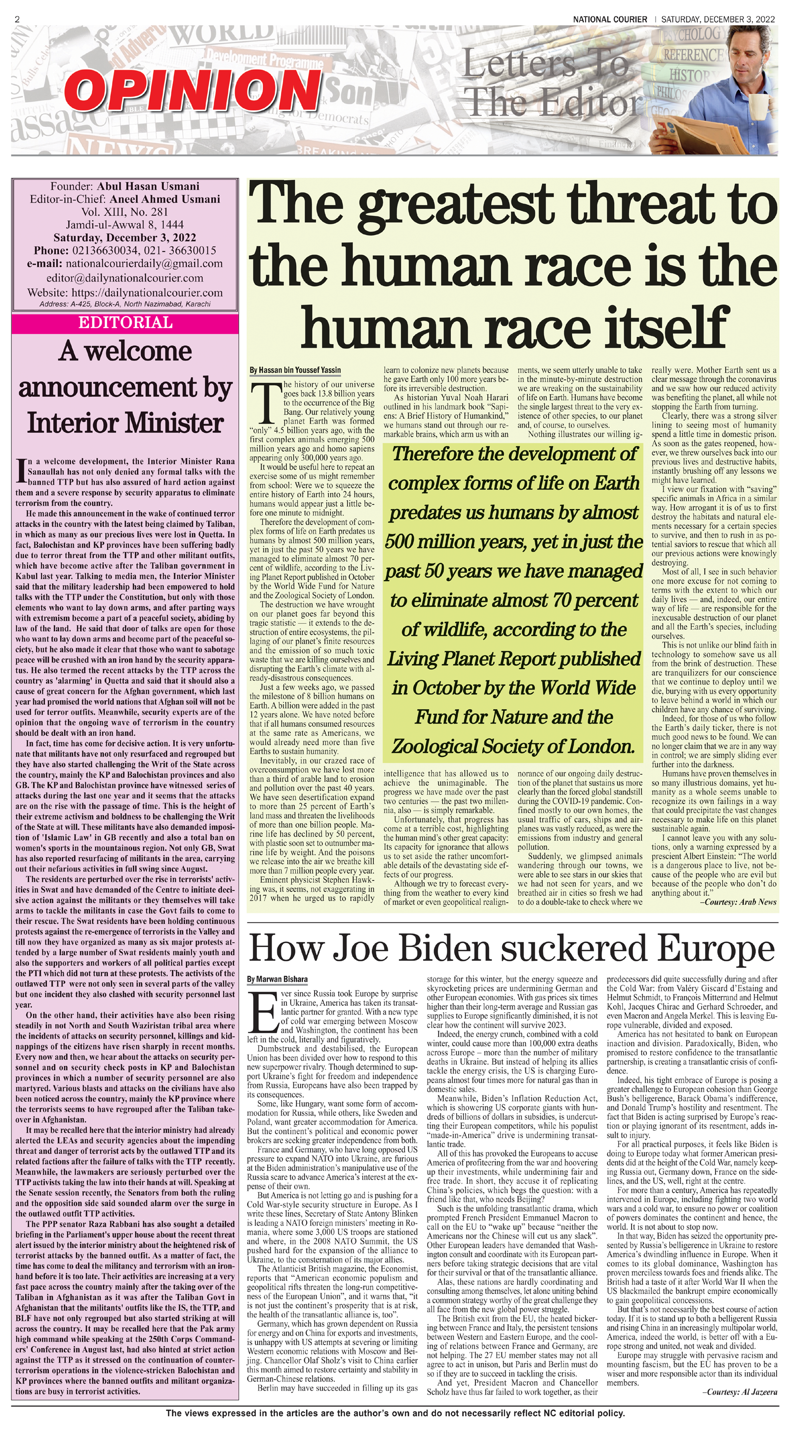 DNC-ePaper | 03 December, 2022 | OP-ED
