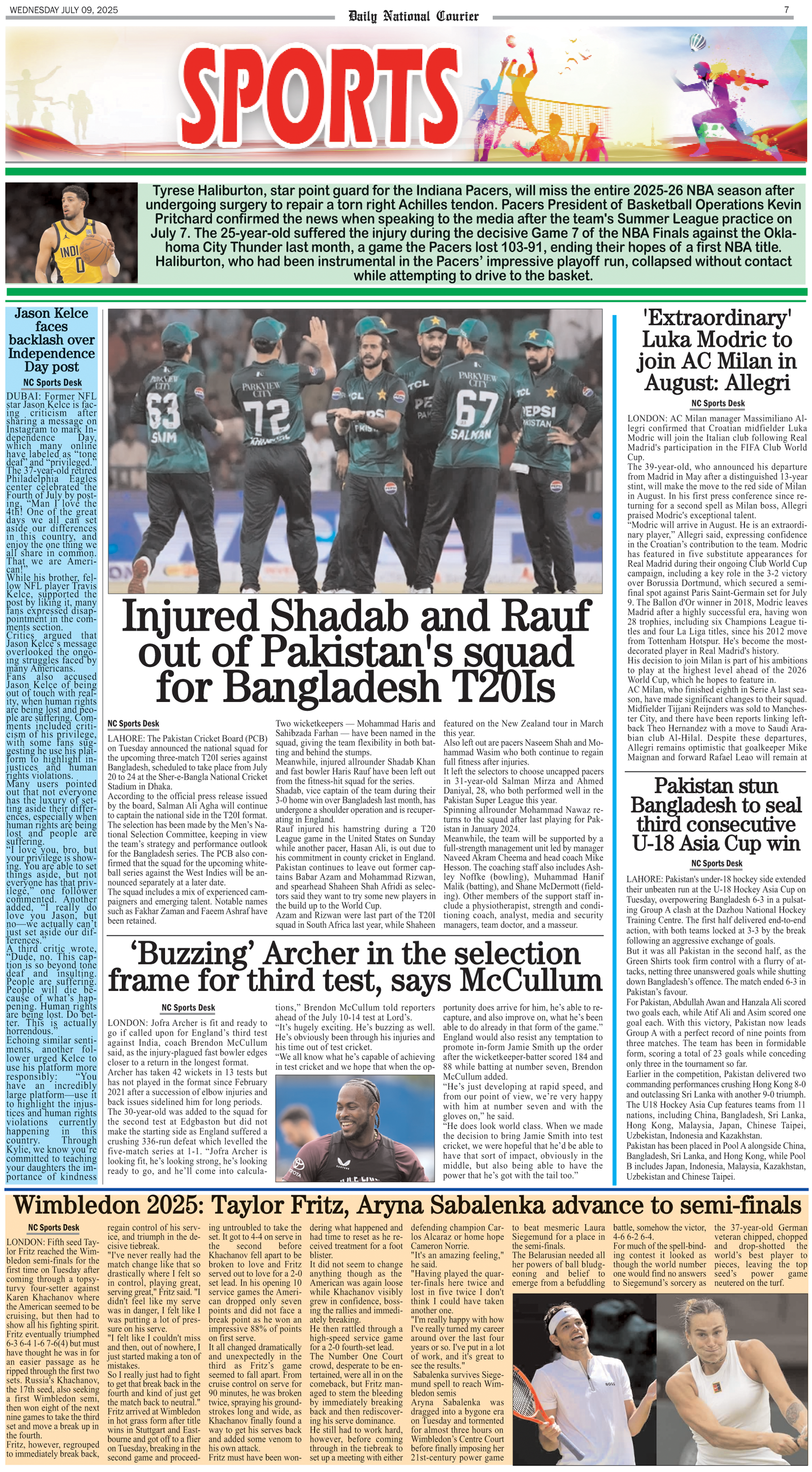 DNC-ePaper | 09 July, 2025 | Sports