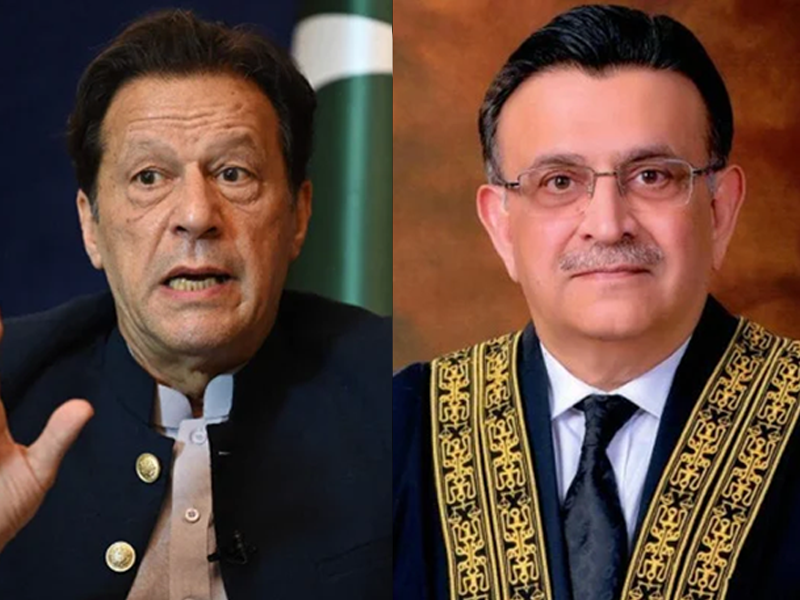 PTI Chief backs CJP Bandial, again turn guns towards PML-N PTI Chief backs CJP Bandial, again turn guns towards PML-N