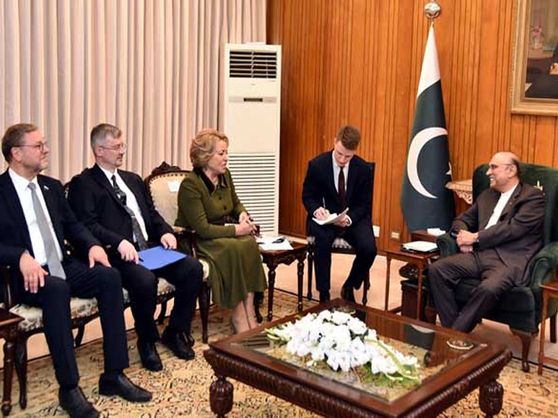 President Zardari, Speaker Russian Federation Council Valentina discuss trade, investment, agri, energy President Zardari, Speaker Russian Federation Council Valentina discuss trade, investment, agri, energy