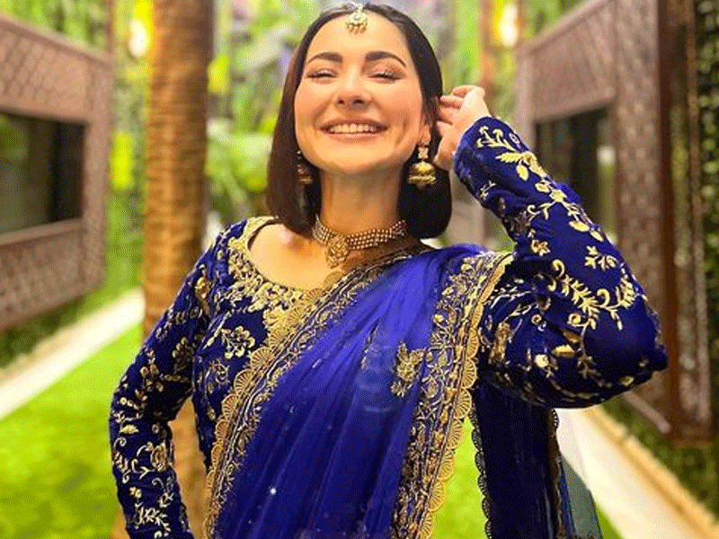 Hania Aamir looks stunning in blue lehanga Hania Aamir looks stunning in blue lehanga