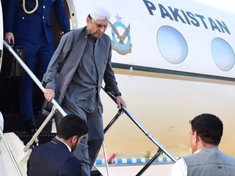 President Zardari fractures foot while deboarding plane at Dubai Airport President Zardari fractures foot while deboarding plane at Dubai Airport