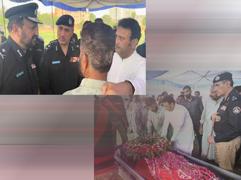 Sindh Home Minister, IGP attend funeral prayer of martyred cop Sindh Home Minister, IGP attend funeral prayer of martyred cop