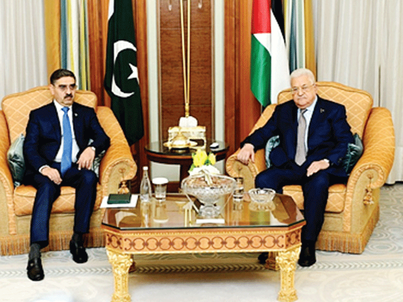 PM Kakar, President Abbas discuss Palestine-Israel conflict PM Kakar, President Abbas discuss Palestine-Israel conflict