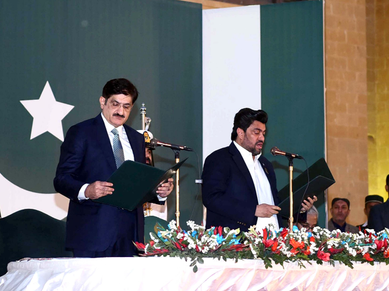 Murad's 'hatrick' completes, takes oath as Sindh CM