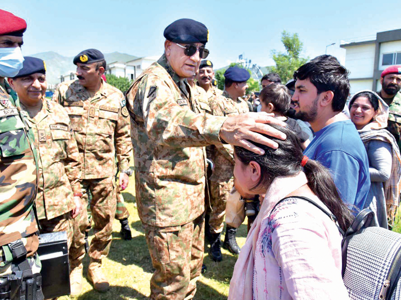 COAS Bajwa closely monitors evacuation, relief operation in Swat, Kalam