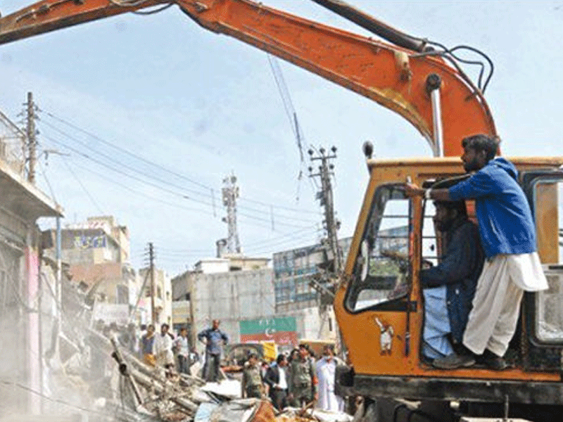 Anti-encroachment operation in Liaquatabad Town