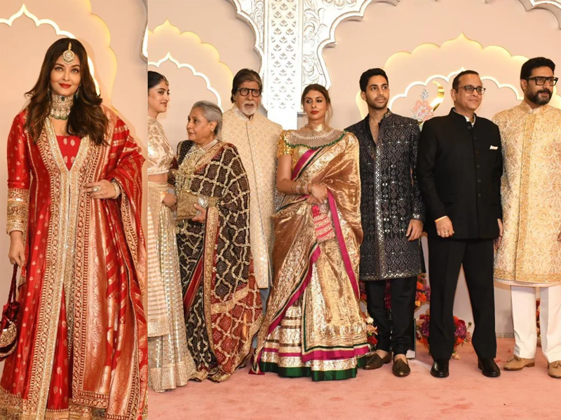 Bachchan family stuns at marriage party, but where's Aishwarya? Bachchan family stuns at marriage party, but where's Aishwarya?