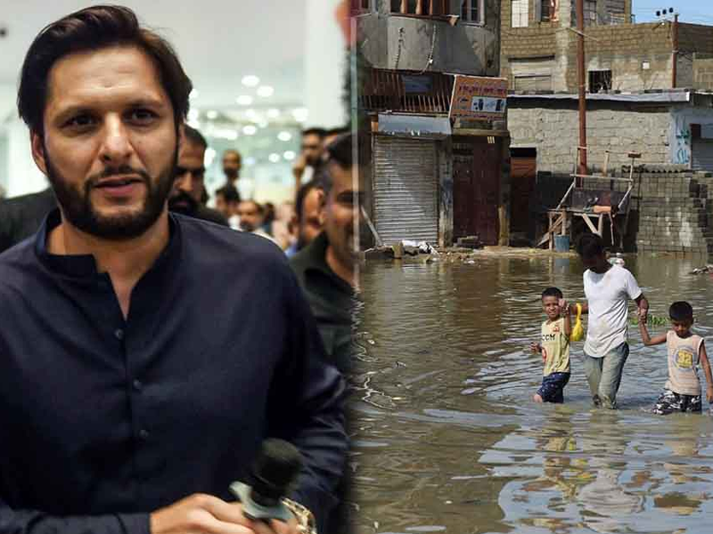 Shahid Afridi comes forward to support flood-hit families in Sindh