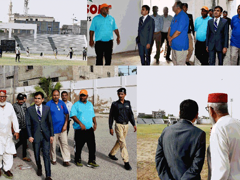 Commissioner Karachi Iqbal Memon pays visit to Korangi Sports Academy