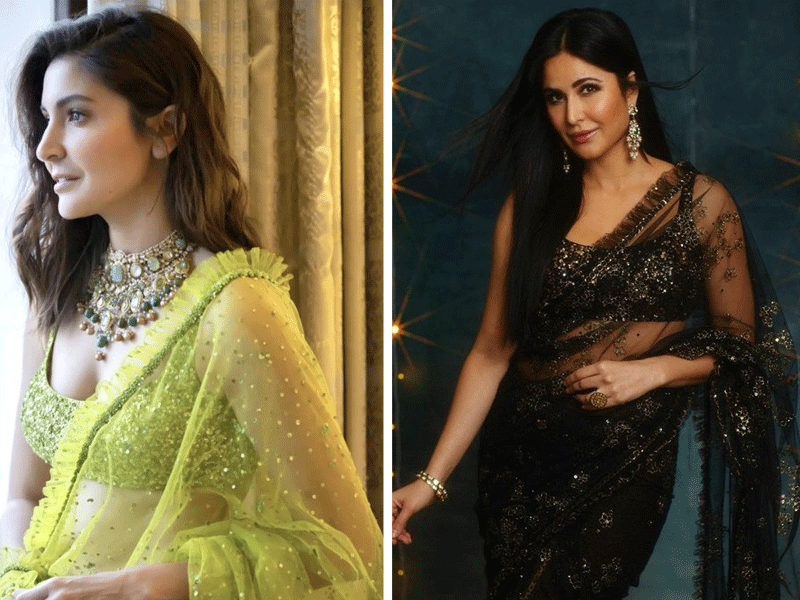 Katrina Kaif, Anushka Sharma wear same saree in different colour Katrina Kaif, Anushka Sharma wear same saree in different colour